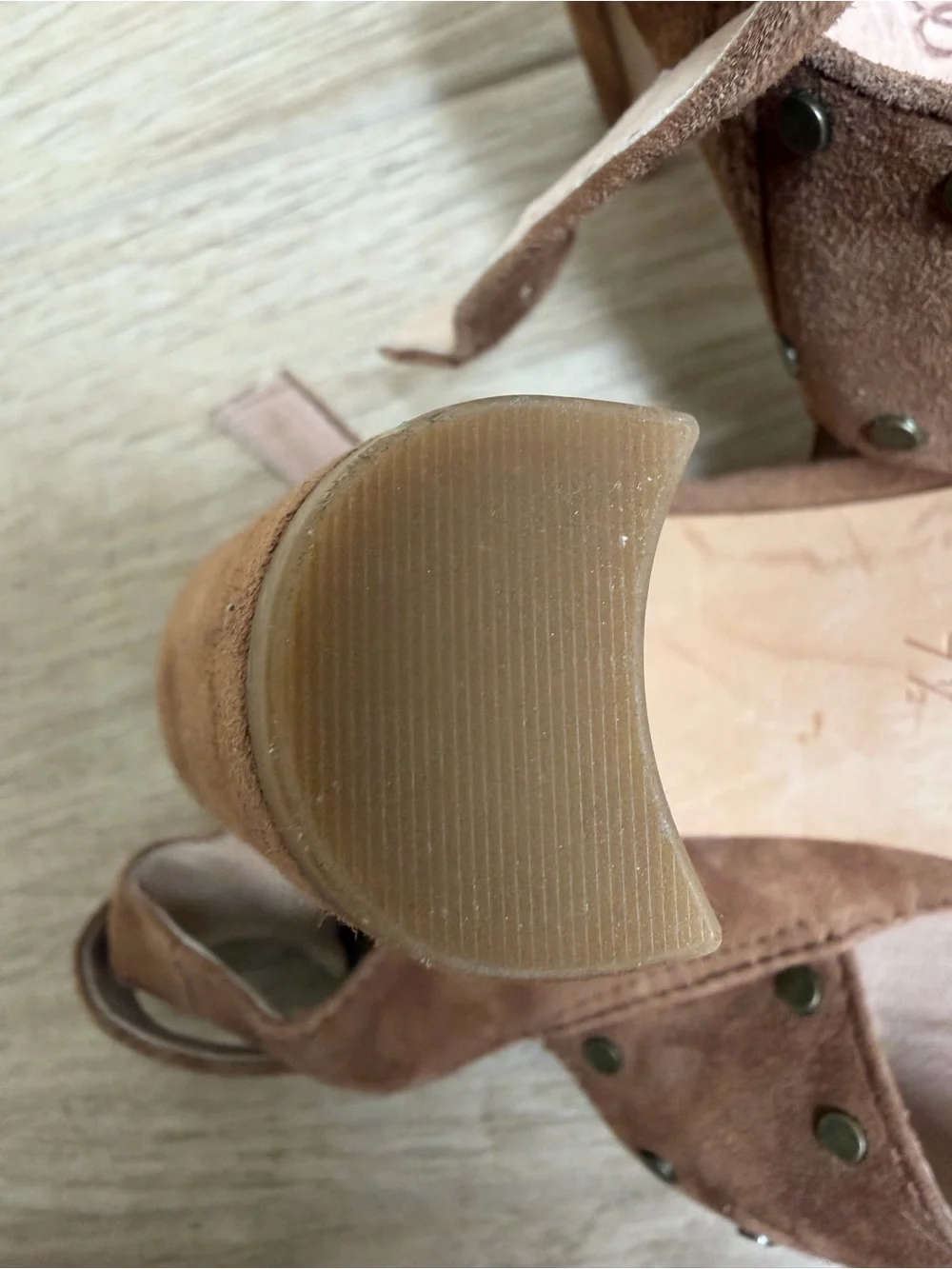 NEW Madewell Brown Suede Studded Block Heel Sandals - Women